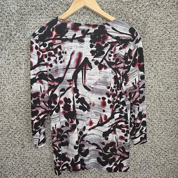 Chicos Easywear Top Womens 2 US Large Black Scoop Neck Blouse Casual Ladies - Picture 7 of 7